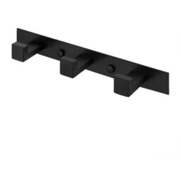 Wall-Mounted Bathroom Coat Rack With 3 Hooks, Hook, Sus304 Stainless Steel, Matte Black - thumbnail 1