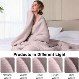 Ameha Fleece Plain Blanket, Lightweight & Reversible Throw For Travel, Bed & Sofa Blanket, Pink King 200X240Cm - thumbnail 4