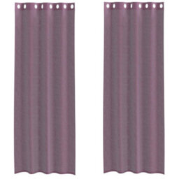 Berkfield Voile Curtains With Grommets 2 Pcs Purple 140X260 Cm - thumbnail 2