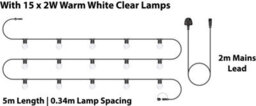 Eagle Connect Festoon Black Rubber Ip44 5M/15X2W Cool White Clear Lamps - thumbnail 2