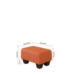 Mango Orange Mahogany Wood Chunky Legs Faux Leather Small Footstool  Handmade Uk By Footstools Direct - thumbnail 2