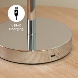 Valuelights Travis Orange Rechargeable Table Lamp With Macaron Lampshade - thumbnail 4