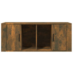 Berkfield Tv Cabinet Smoked Oak 100X35X40 Cm Engineered Wood - thumbnail 5