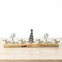 Long Deer Scene Christmas Candle Holder