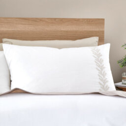 Bianca Embroidery Leaf 180 Thread Count Cotton Duvet Cover Set With Pillowcases Natural - thumbnail 2