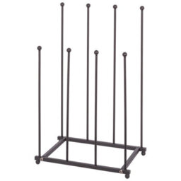 Hammer And Tongs Steel Wellington Boot Rack - 4 Pair - Black