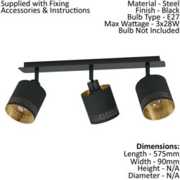 Elegant Black And Gold Ceiling Spot Light With Two Matching Wall Lights - thumbnail 2