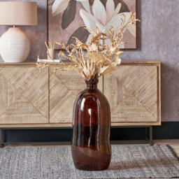 Pacific Lifestyle Tall Organic-Shaped Vase In Pecan Brown Recycled Glass