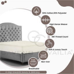 Gc Gaveno Cavailia Percale Deep Fitted Sheet King Cream Extra Deep Pocket 16 Inch (40 Cm) - thumbnail 2