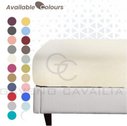 Gc Gaveno Cavailia Percale Deep Fitted Sheet King Cream Extra Deep Pocket 16 Inch (40 Cm) - thumbnail 3