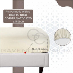 Gc Gaveno Cavailia Percale Deep Fitted Sheet King Cream Extra Deep Pocket 16 Inch (40 Cm) - thumbnail 5