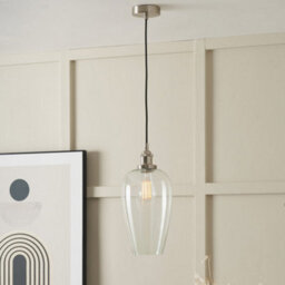 Pacific Lifestyle Glass Pendant Ceiling Light With Antique Silver Metal Chain Pendant