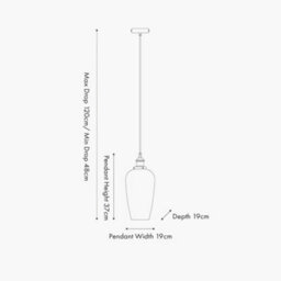 Pacific Lifestyle Glass Pendant Ceiling Light With Antique Silver Metal Chain Pendant - thumbnail 5