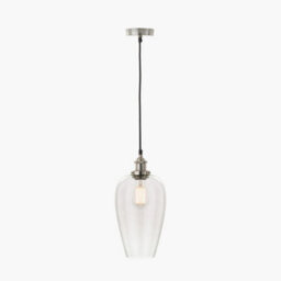 Pacific Lifestyle Glass Pendant Ceiling Light With Antique Silver Metal Chain Pendant - thumbnail 3