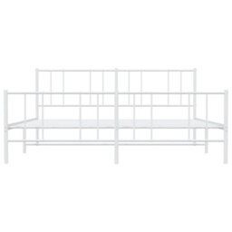 Berkfield Metal Bed Frame With Headboard And Footboard White 183X213 Cm - thumbnail 6