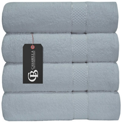 Casabella Towels Luxury 4 Pack Bath Sheets 100% Cotton Super Soft Quick Dry Highly Absorbent Bathroom Towels White - image 1