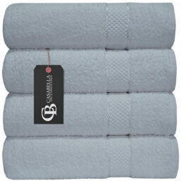 Casabella Towels Luxury 4 Pack Bath Sheets 100% Cotton Super Soft Quick Dry Highly Absorbent Bathroom Towels White - thumbnail 1