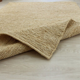 Plain Beige Modern Natural Fibers Handmade Rug For Dining Room Bedroom & Living Room-66 X 200Cm (Runner) - thumbnail 5