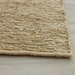 Plain Beige Modern Natural Fibers Handmade Rug For Dining Room Bedroom & Living Room-66 X 200Cm (Runner) - thumbnail 2