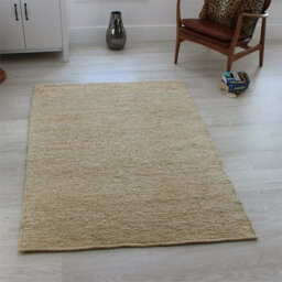 Plain Beige Modern Natural Fibers Handmade Rug For Dining Room Bedroom & Living Room-66 X 200Cm (Runner) - thumbnail 4