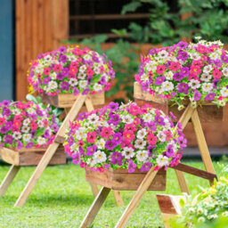 6 Bouquets Of Artificial Flowers In Purple, White, And Pink, Plastic Artificial Plant Decoration - thumbnail 3