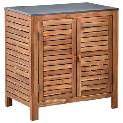 Beliani Outdoor Kitchen Cabinet Brucoli Brown Acacia Wood - image 1