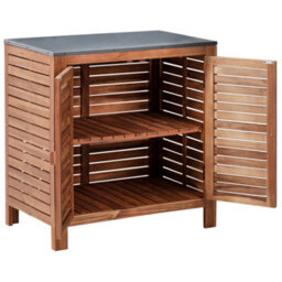 Beliani Outdoor Kitchen Cabinet Brucoli Brown Acacia Wood - thumbnail 4