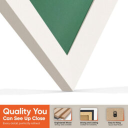 "AK Frames 25X17"" White Sleek Vinyl Record Frame With Emerald Mount For 12 Inch Lp Cover & Disc - Overlapped Design" - thumbnail 3