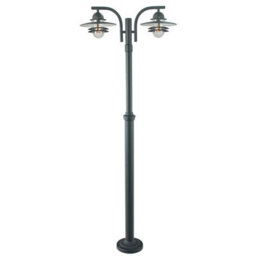 Luminosa Lighting Elstead Oslo Outdoor Twin Lamp Post, E27 - thumbnail 1