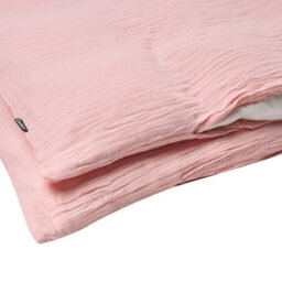 Beliani Duvet Cover Set Sumner 200 X 200 Cm Cotton Muslin Pastel Pink - thumbnail 6