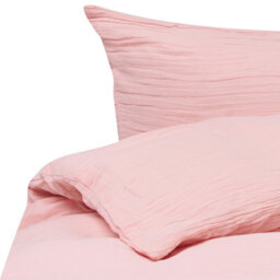 Beliani Duvet Cover Set Sumner 200 X 200 Cm Cotton Muslin Pastel Pink - thumbnail 5