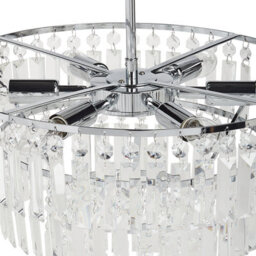 Wyld And Coco Luxehome Three-Tier Crystal Chandelier Pendant Lamp Chrome Finish, Clear Glass Crystals, 45Cm Diameter - thumbnail 5