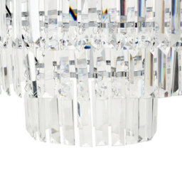 Wyld And Coco Luxehome Three-Tier Crystal Chandelier Pendant Lamp Chrome Finish, Clear Glass Crystals, 45Cm Diameter - thumbnail 6