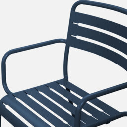 Sweeek - Set Of 2 Stackable Steel Garden Armchairs Amelia Marine Blue 50.4X53X79.5 Cm - thumbnail 4