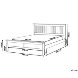 Beliani Bed Pine Wood Mayenne 180 X 200 Cm (Eu Super King) Dark Brown - thumbnail 3