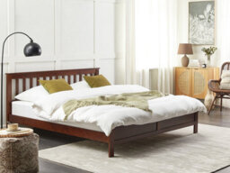 Beliani Bed Pine Wood Mayenne 180 X 200 Cm (Eu Super King) Dark Brown - thumbnail 2