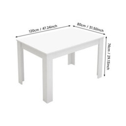 Dining Table Wood Rectangular Kitchen Dining Room 4 Seaters 120X80X75 Cm Table - thumbnail 2