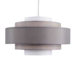 Valuelights Hampshire Grey Ceiling Pendant Shade And B22 Gls Led 6W Warm White 3000K Bulb - thumbnail 1