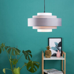 Valuelights Hampshire Grey Ceiling Pendant Shade And B22 Gls Led 6W Warm White 3000K Bulb - thumbnail 5