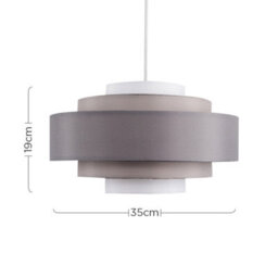 Valuelights Hampshire Grey Ceiling Pendant Shade And B22 Gls Led 6W Warm White 3000K Bulb - thumbnail 9