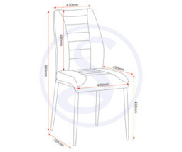 Seconique Chilton Set Of 4 Dining Chairs Grey Fabric Upholstery - thumbnail 8