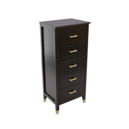 Palazzi 5 Drawer Narrow Chest Of Drawers Black - thumbnail 4
