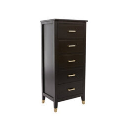Palazzi 5 Drawer Narrow Chest Of Drawers Black - thumbnail 2