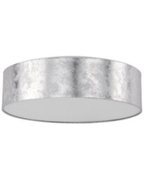 Beliani Boho Flush Lamp Silver Polycotton 45Cm Drum Shade - Warm White Ceiling Light - thumbnail 3