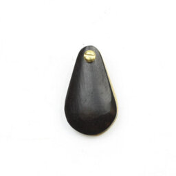 Oakcrafts - Peardrop Design Escutcheon With Cover In Ebony And Brass - thumbnail 4