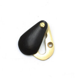 Oakcrafts - Peardrop Design Escutcheon With Cover In Ebony And Brass - thumbnail 1