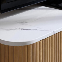 Kagu Large Tv Unit Fluted Ribbed Oak & Marble Effect - thumbnail 7