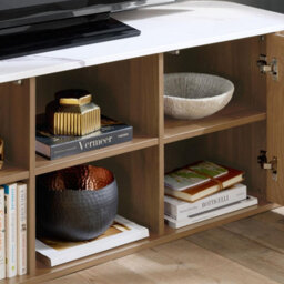 Kagu Large Tv Unit Fluted Ribbed Oak & Marble Effect - thumbnail 9