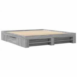 Berkfield Bed Frame Without Mattress Grey Sonoma 180X200 Cm Super King Engineered Wood - thumbnail 3