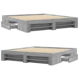 Berkfield Bed Frame Without Mattress Grey Sonoma 180X200 Cm Super King Engineered Wood - thumbnail 8